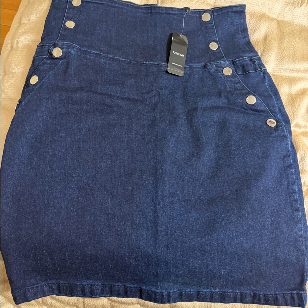 bebe Dark Blue Pencil Skirt